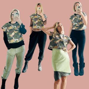 Teen / women cropped sweatshirt vest Camouflage